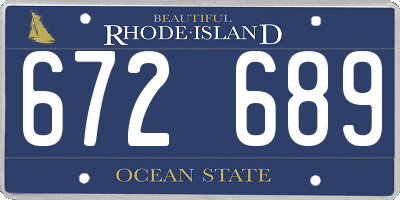 RI license plate 672689