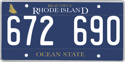 RI license plate 672690