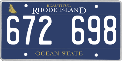 RI license plate 672698