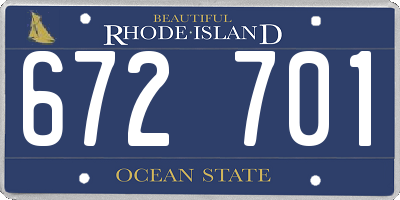 RI license plate 672701