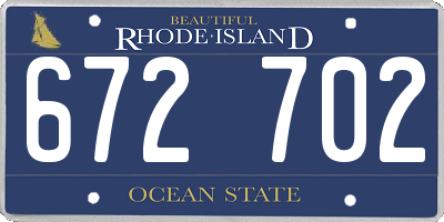 RI license plate 672702