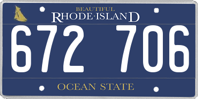 RI license plate 672706