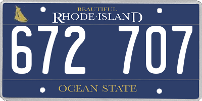 RI license plate 672707