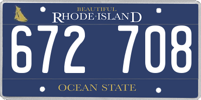 RI license plate 672708