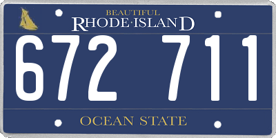 RI license plate 672711