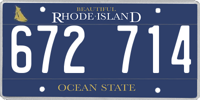 RI license plate 672714