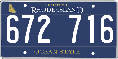 RI license plate 672716