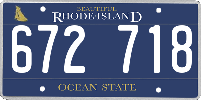 RI license plate 672718
