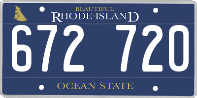 RI license plate 672720
