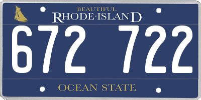 RI license plate 672722
