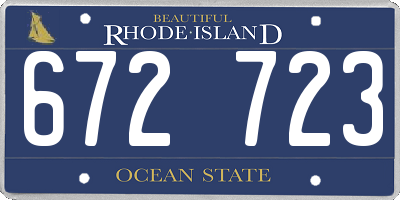 RI license plate 672723