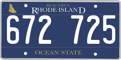 RI license plate 672725