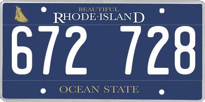 RI license plate 672728