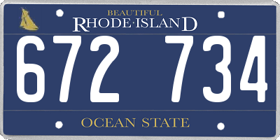 RI license plate 672734