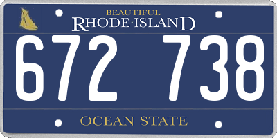 RI license plate 672738