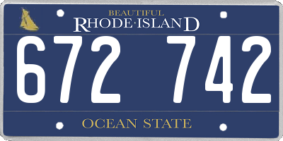 RI license plate 672742