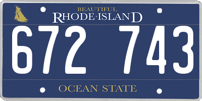 RI license plate 672743