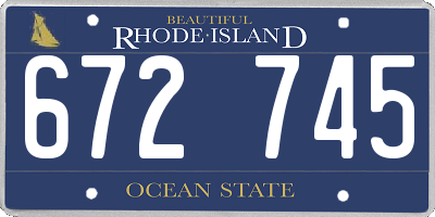 RI license plate 672745