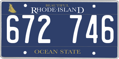 RI license plate 672746