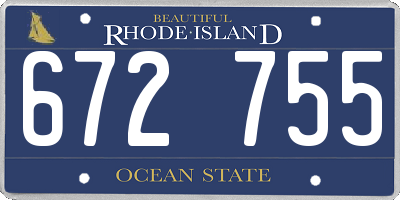 RI license plate 672755