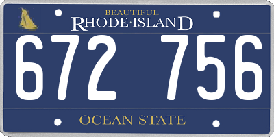 RI license plate 672756