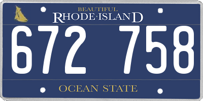 RI license plate 672758