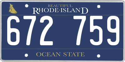 RI license plate 672759
