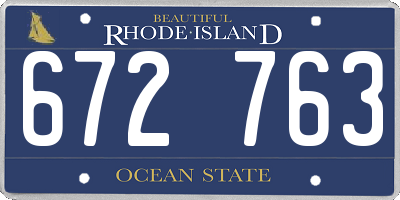 RI license plate 672763