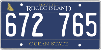 RI license plate 672765