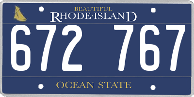 RI license plate 672767