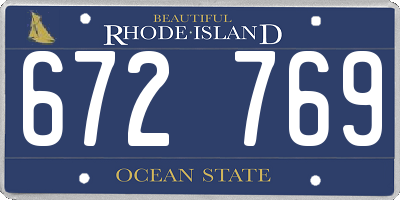 RI license plate 672769