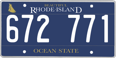 RI license plate 672771