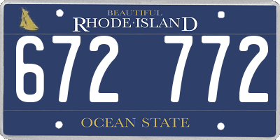 RI license plate 672772