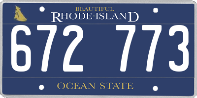 RI license plate 672773