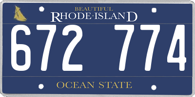 RI license plate 672774