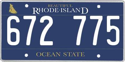RI license plate 672775