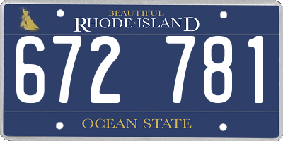RI license plate 672781