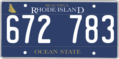 RI license plate 672783