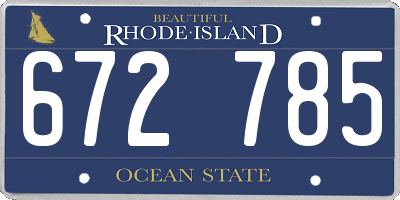 RI license plate 672785