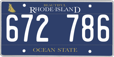 RI license plate 672786