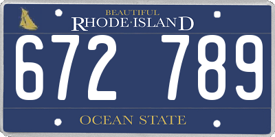 RI license plate 672789