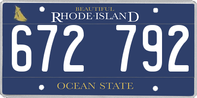 RI license plate 672792