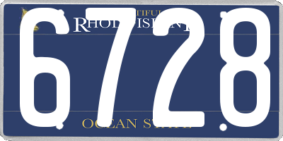 RI license plate 6728