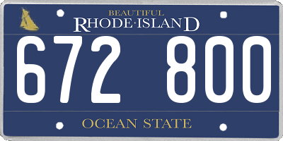 RI license plate 672800