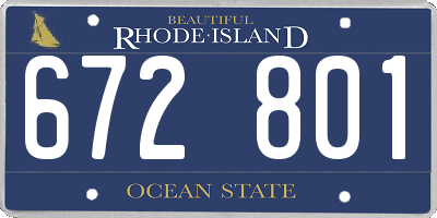 RI license plate 672801