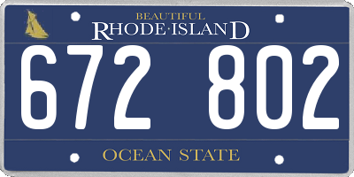 RI license plate 672802