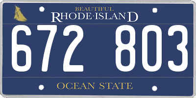 RI license plate 672803