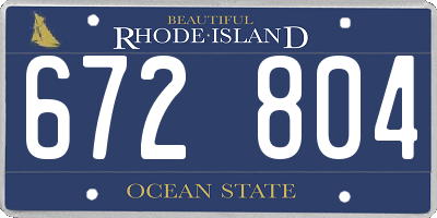 RI license plate 672804