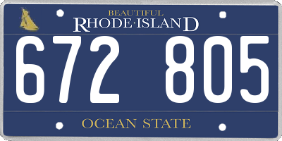 RI license plate 672805