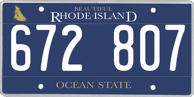 RI license plate 672807